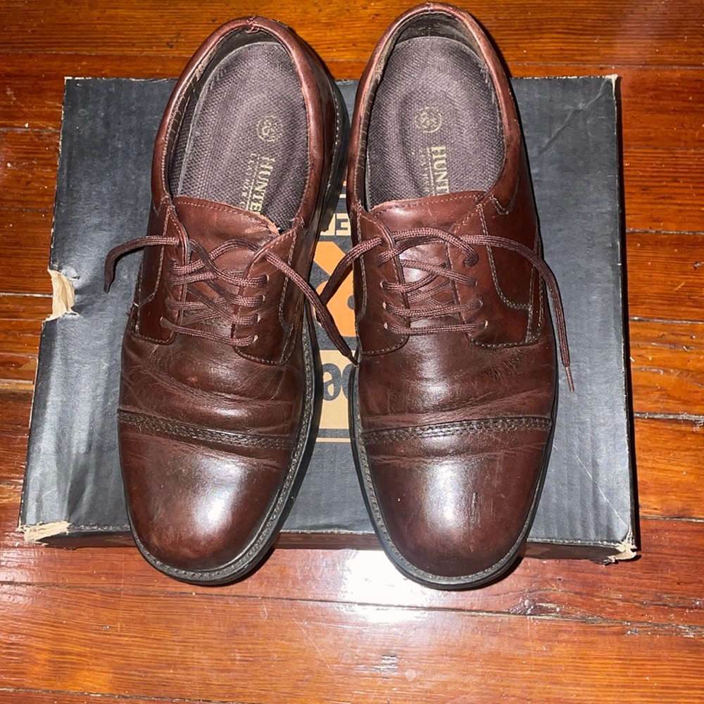 HUNTERS BAY LEATHER COLLECTION MENS 8.5 Oxford DRESS SHOES